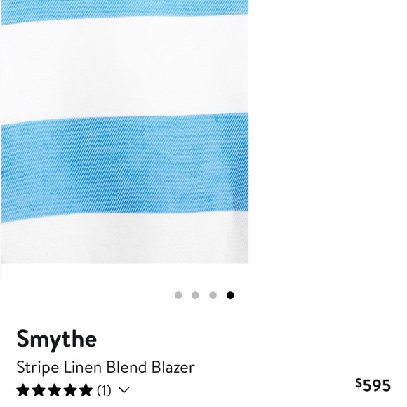 Smythe Spring Crossover Linien Blend Blazer Awning Stripe Blue White - Picture 4 of 4